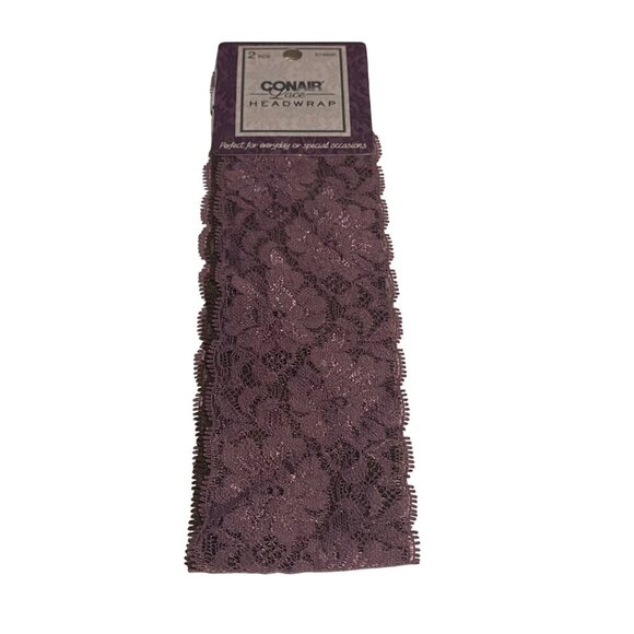 Conair Lace Headwrap 2pcs Multicolor Hair Accessories For Women Purple Brown - Picture 2 of 6